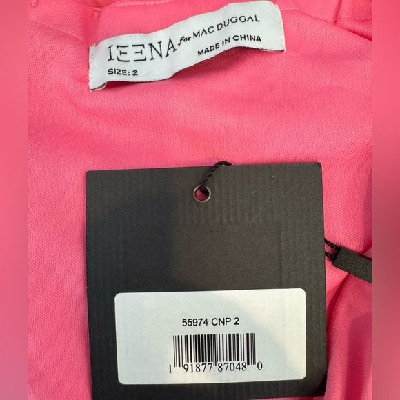 NWT Ieena Mac Duggal Sz 2 Candy Pink Jersey Sleeveless Side Ruched Slit Gown - Picture 15 of 15